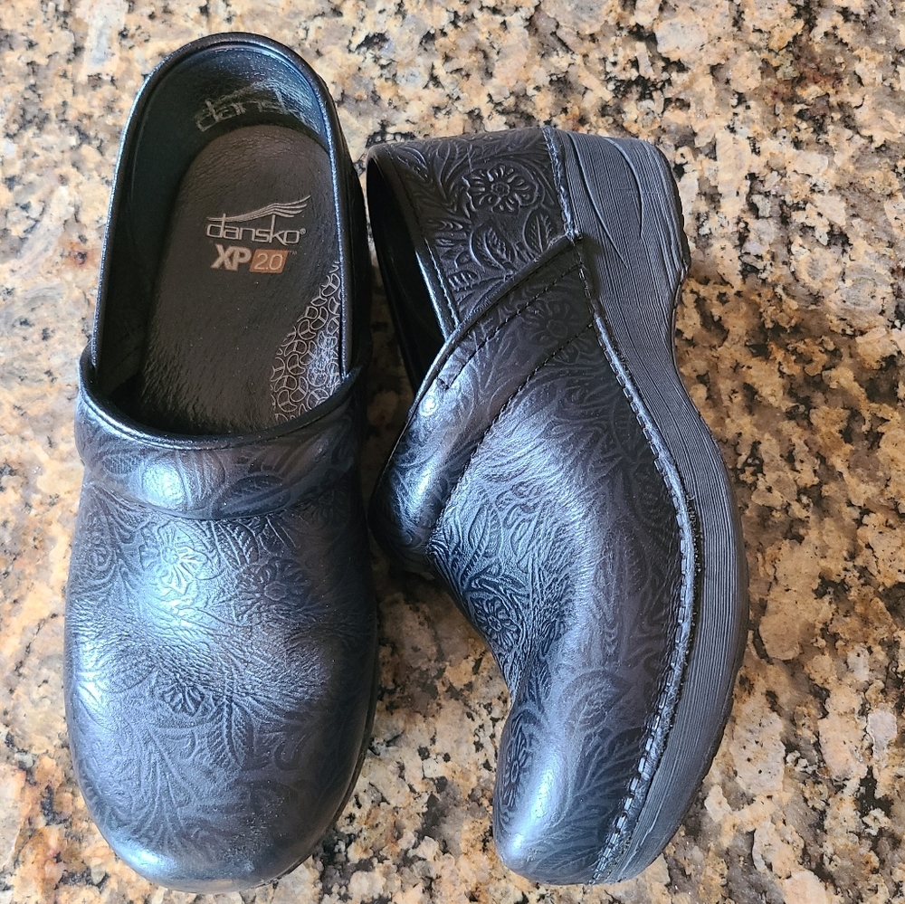 Dansko Professional XP 2.0 black floral tooled 38